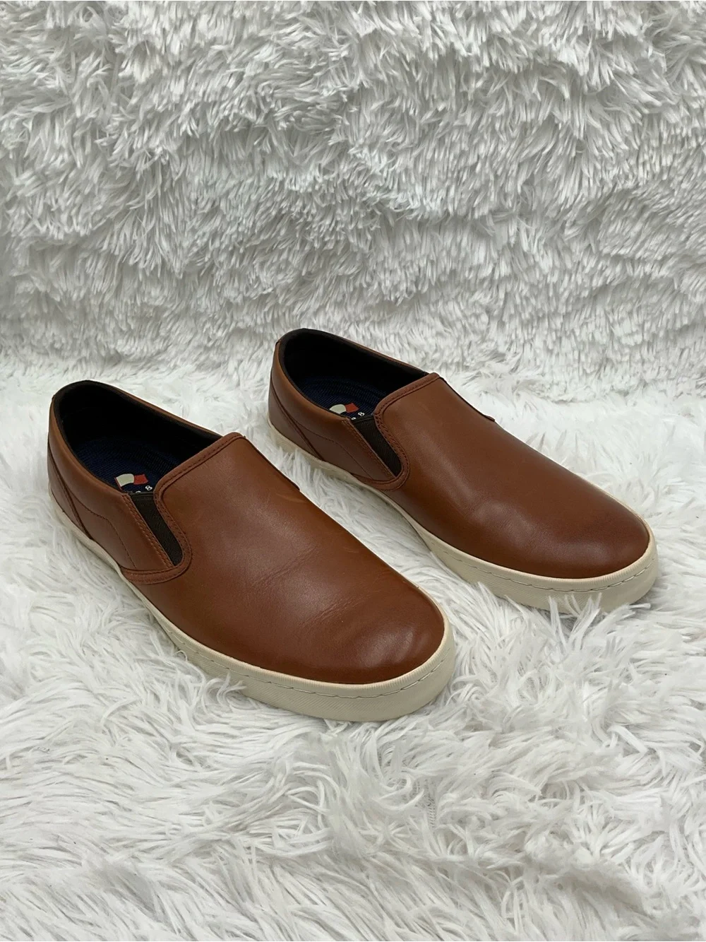Cole Haan GrandPro Sneaker Size 9M Brown Cognac Leather Slip-On Sneakers